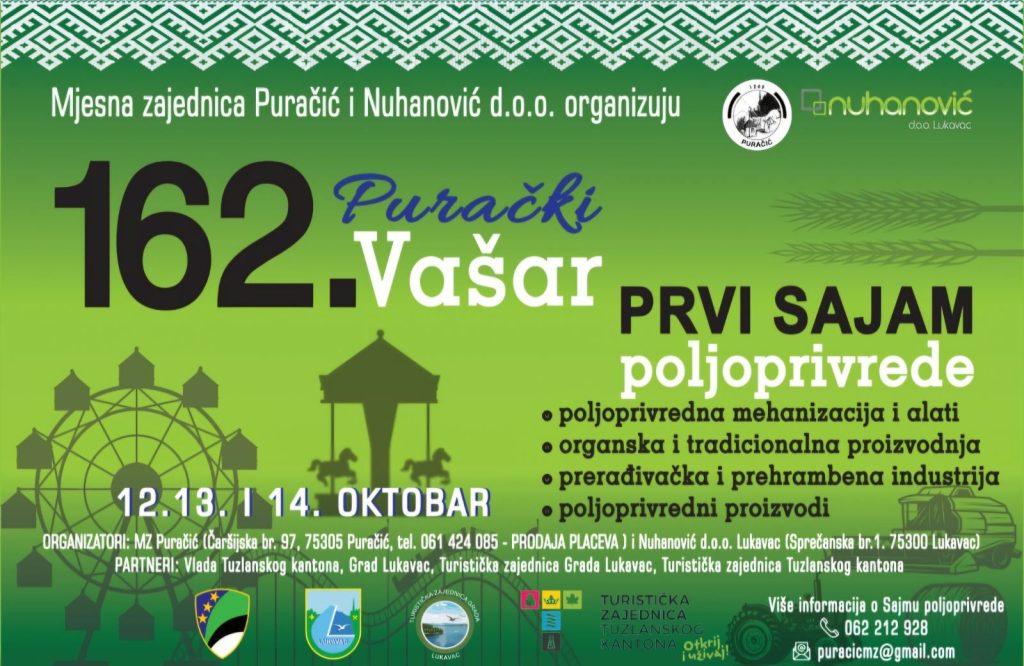 Sajam poljoprivrede u Puračiću, 12. 13 i 14. Oktobar